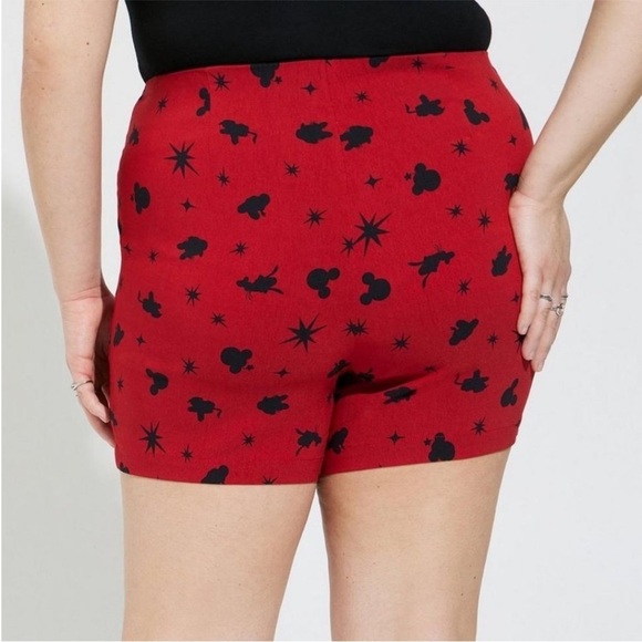 Plus size women’s 3x torrid Disney shorts red with black Mickey ears - Picture 2 of 14